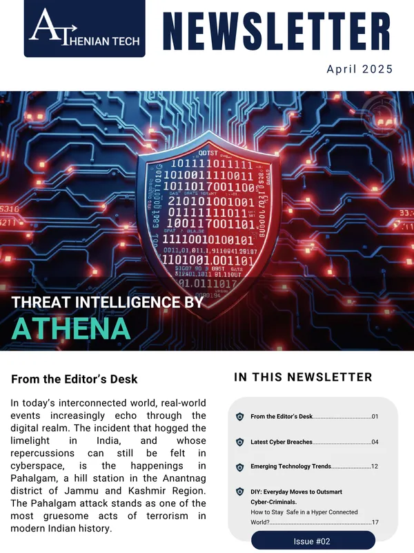 Cover of Threat Intelligence by Athena — April 2025